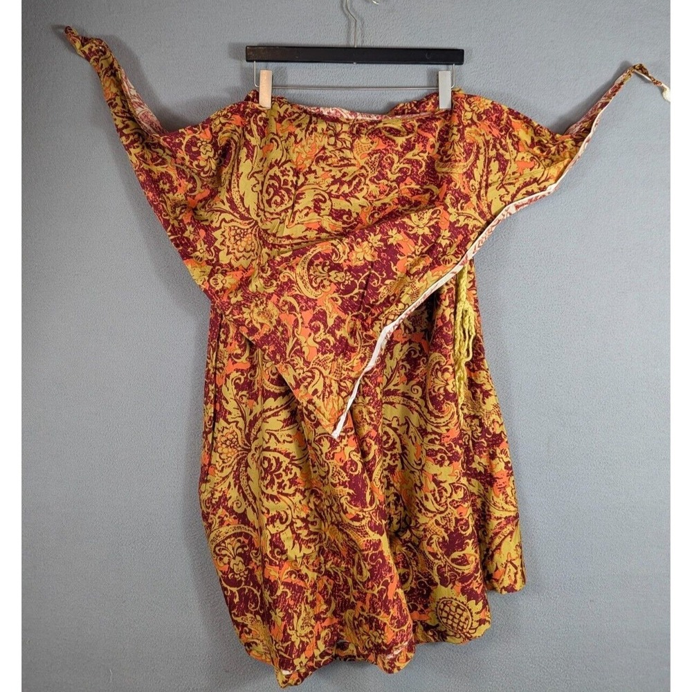Women's‎ Handkerchief Hem Skirt Mustard  Boho Hippie Guatemalan Festival Size L